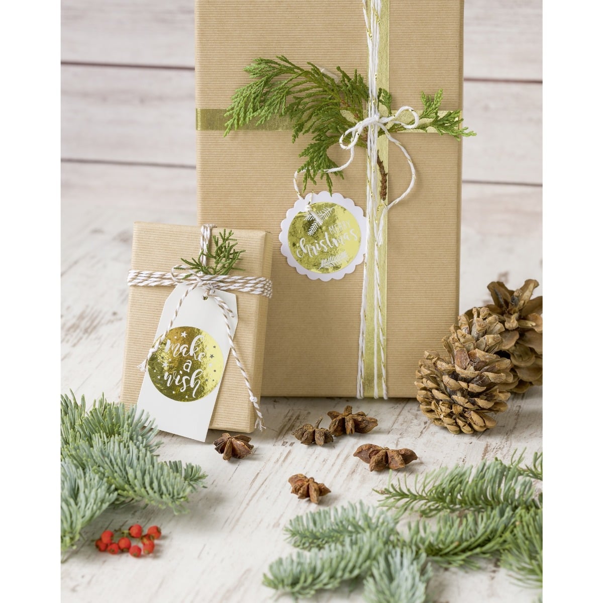 Autocollants - Merry Xmas doré (24pcs)