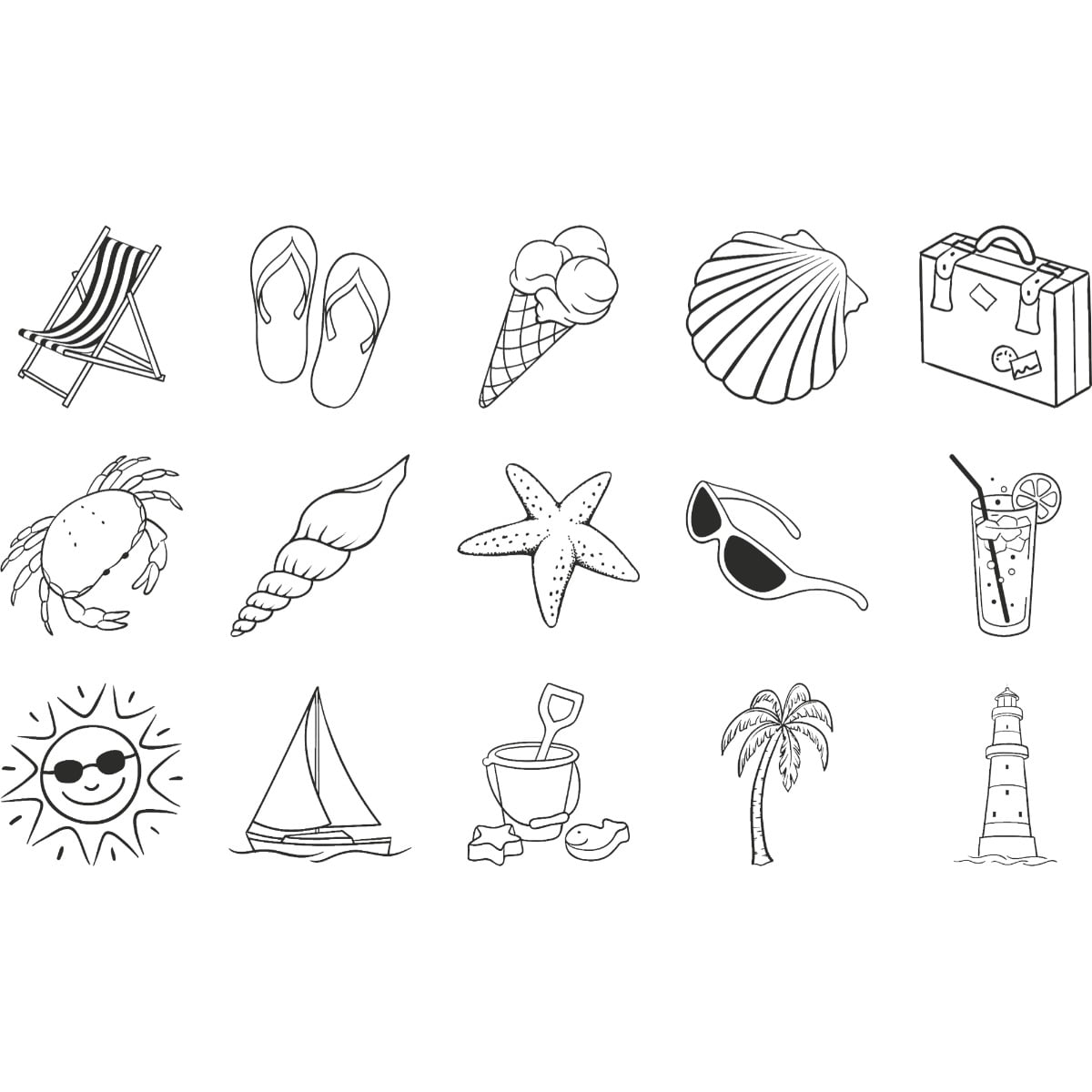 Set de tampons à motif - Vacances