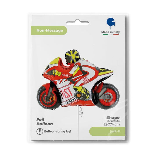 Ballon Alu - Moto Rouge (74cm)