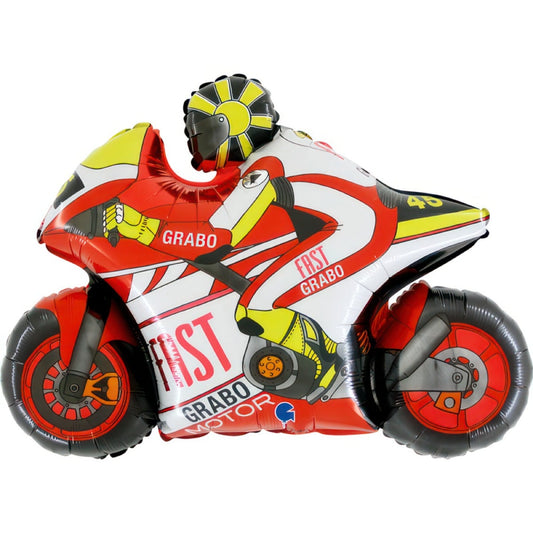 Ballon Alu - Moto Rouge (74cm)