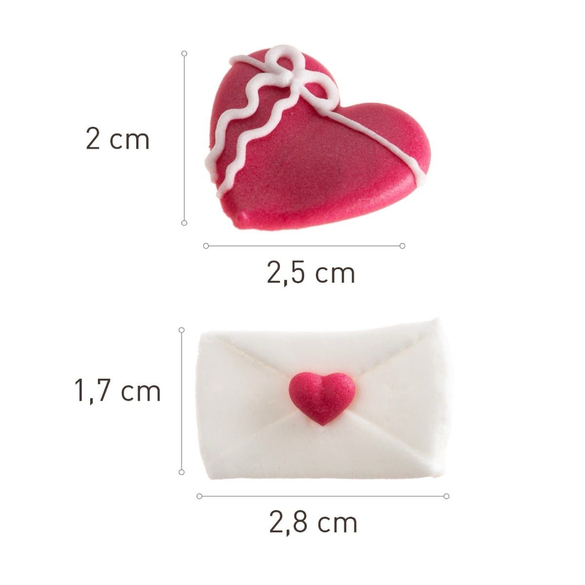 Décorations en sucre - Tendre courrier (4pcs)