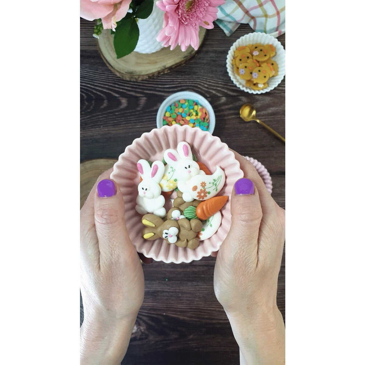 Décorations en sucre - Pâques 2D (6pcs)