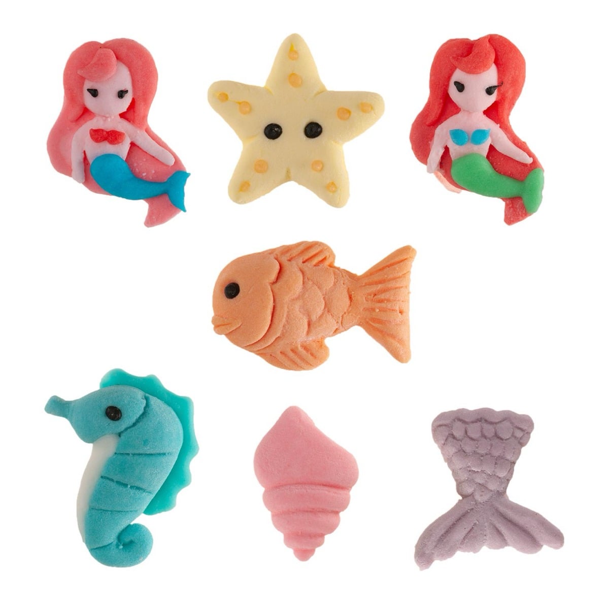 Décorations en sucre - Sirène (7pcs)
