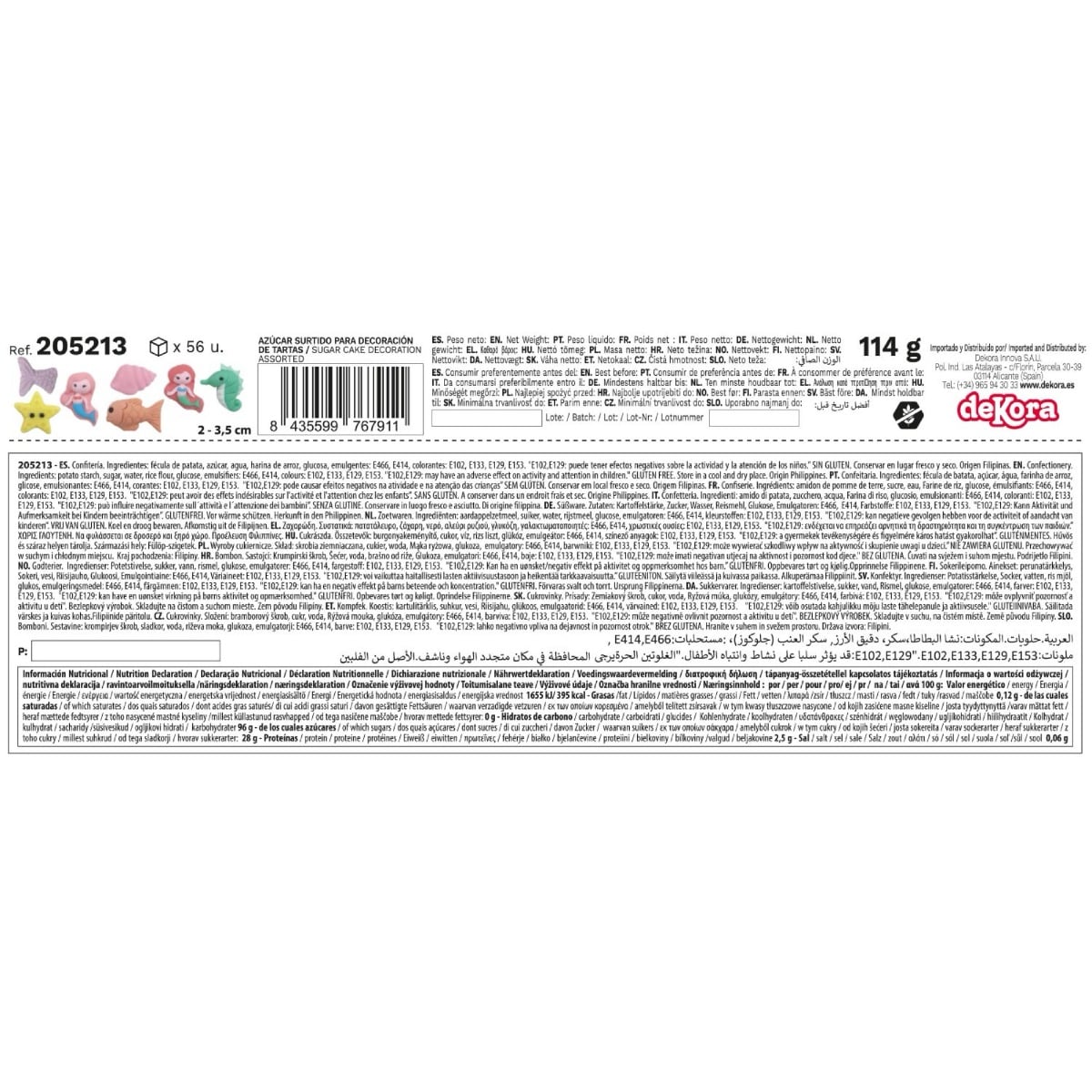Décorations en sucre - Sirène (7pcs)