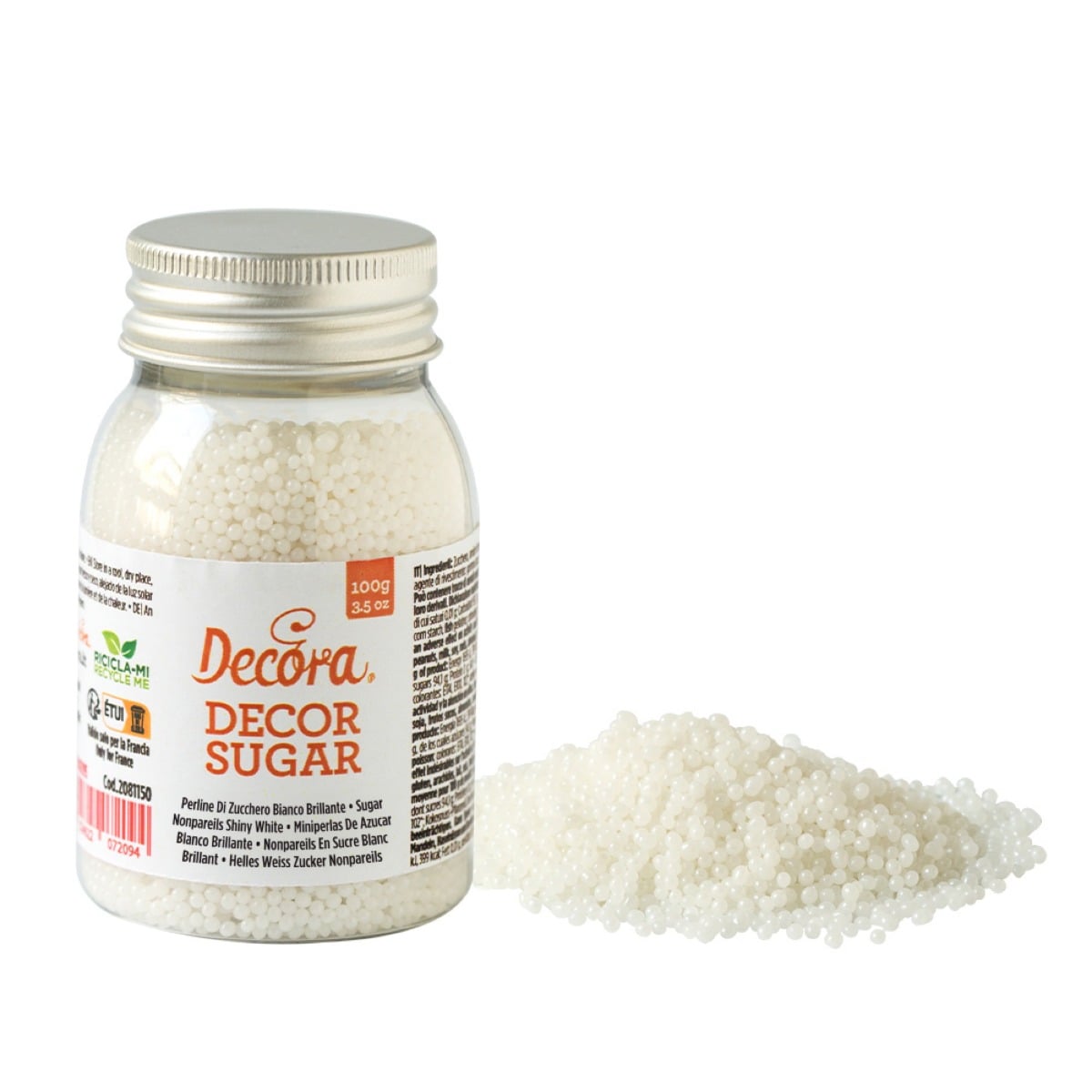 Petites perles en sucre - Blanc Brillant (100g)