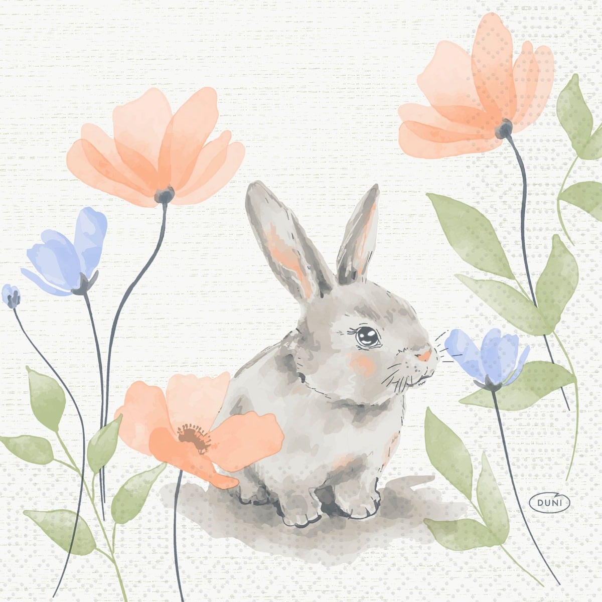 Serviette Lapin fleuris (50pcs)