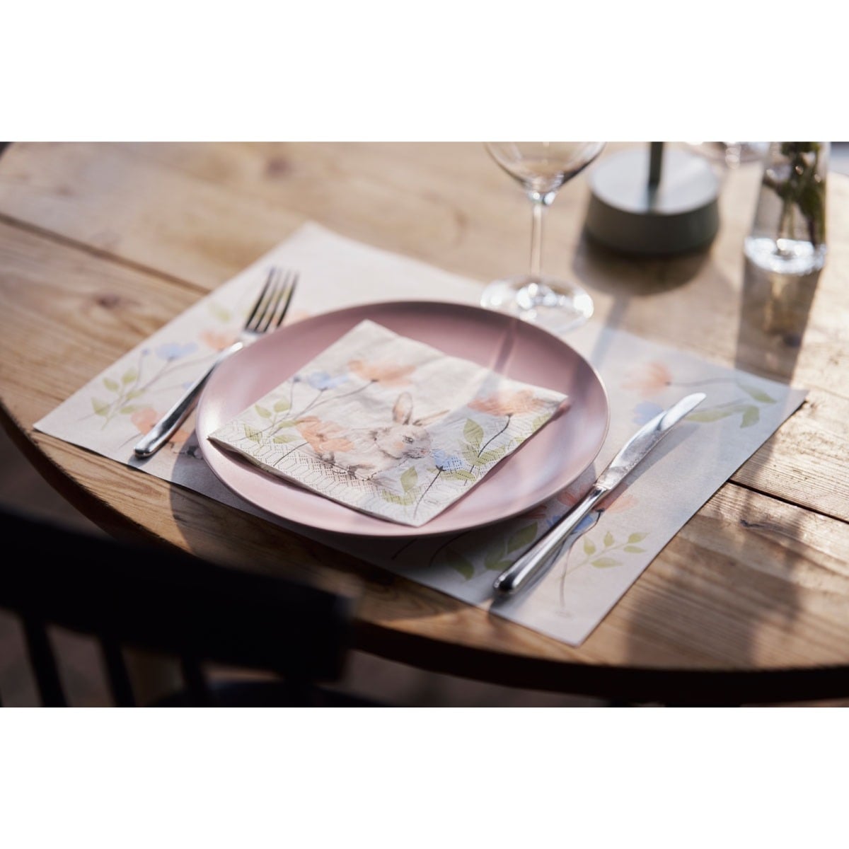 Serviette Lapin fleuris (50pcs)