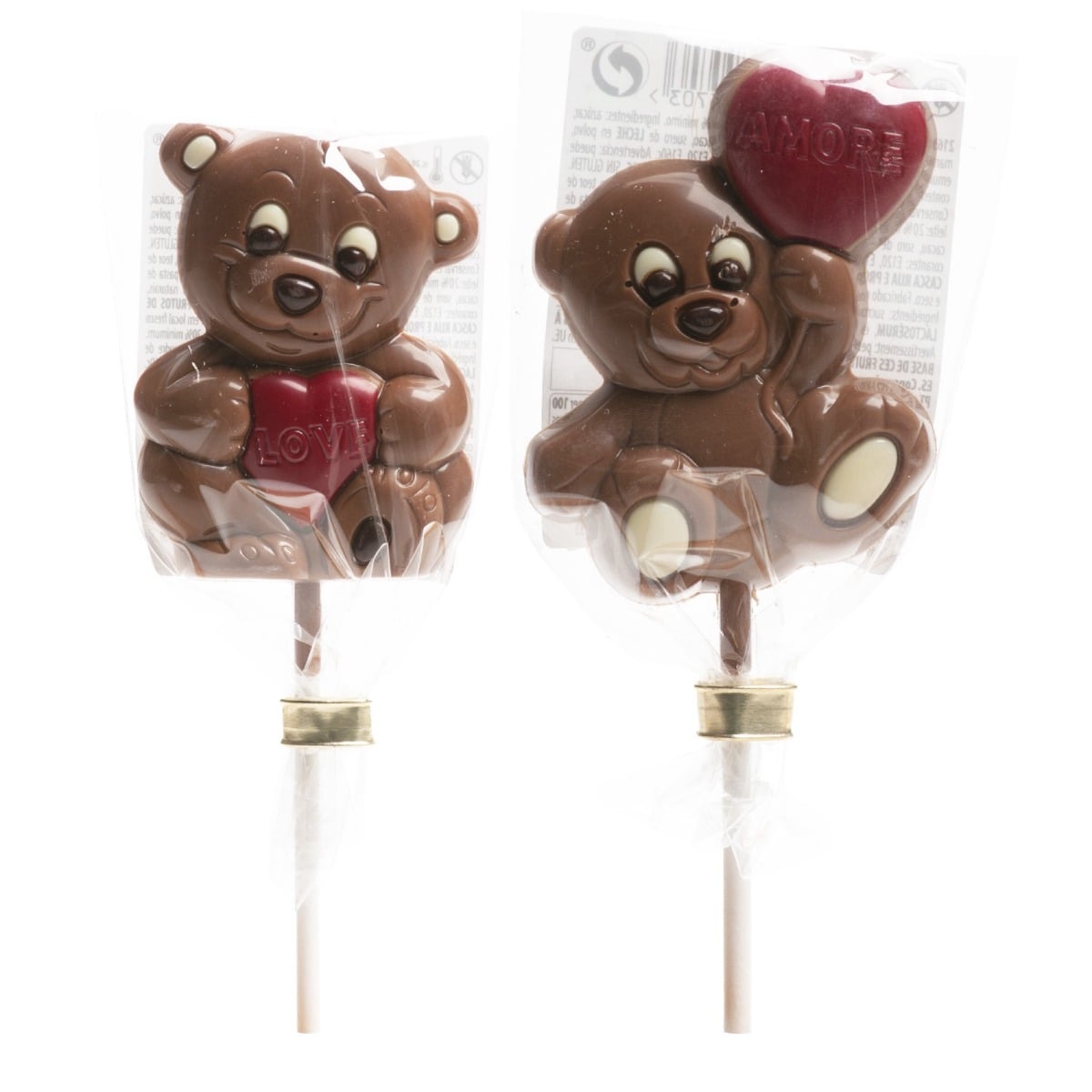 Sucette en chocolat - Ours Saint-Valentin (30g)