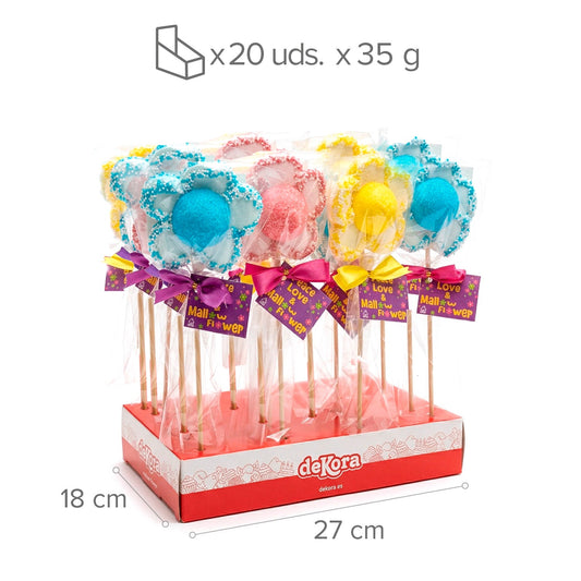 Sucette guimauve Fleurs colorées (35g)