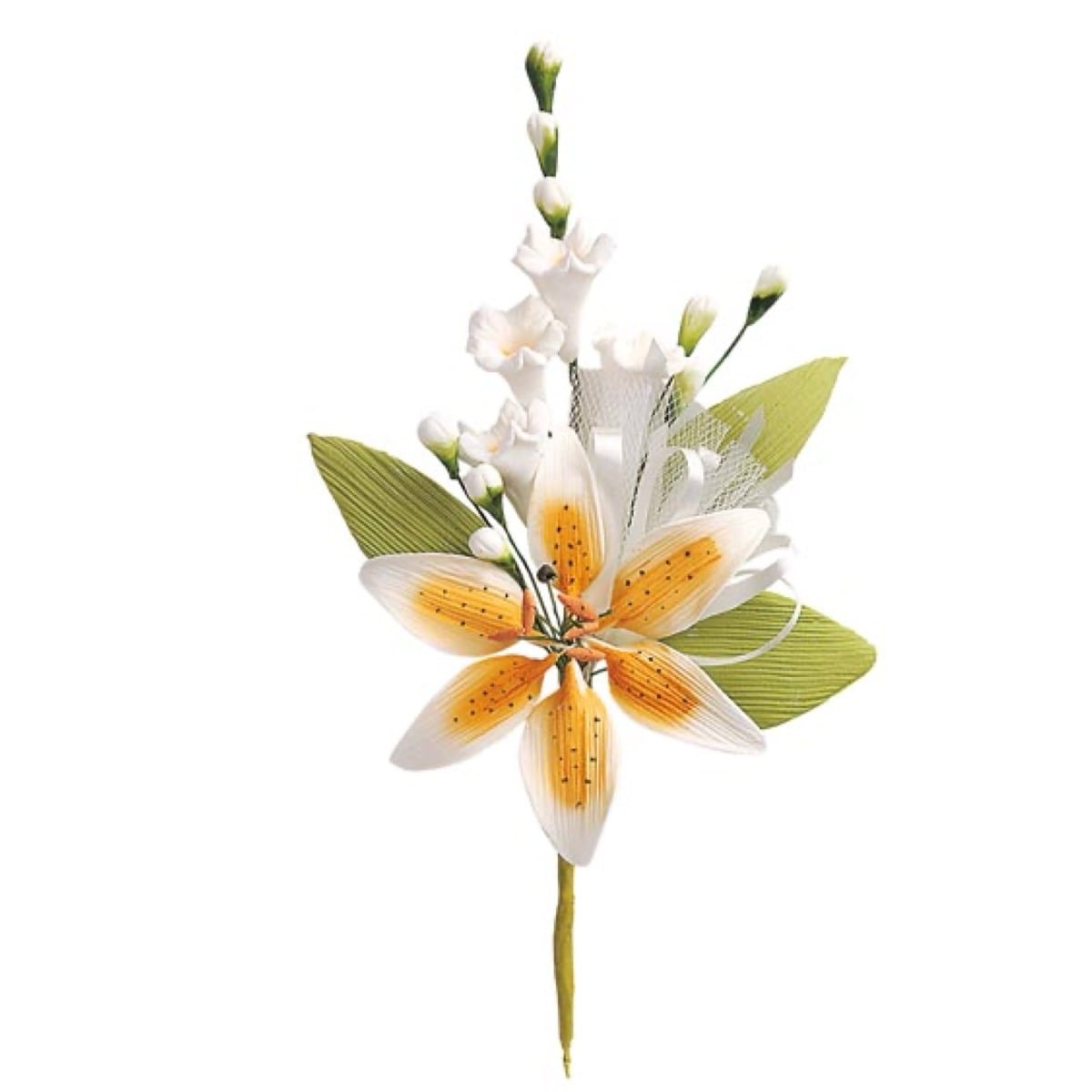 Assortiment Fleurs blanches en sucre (6pcs)