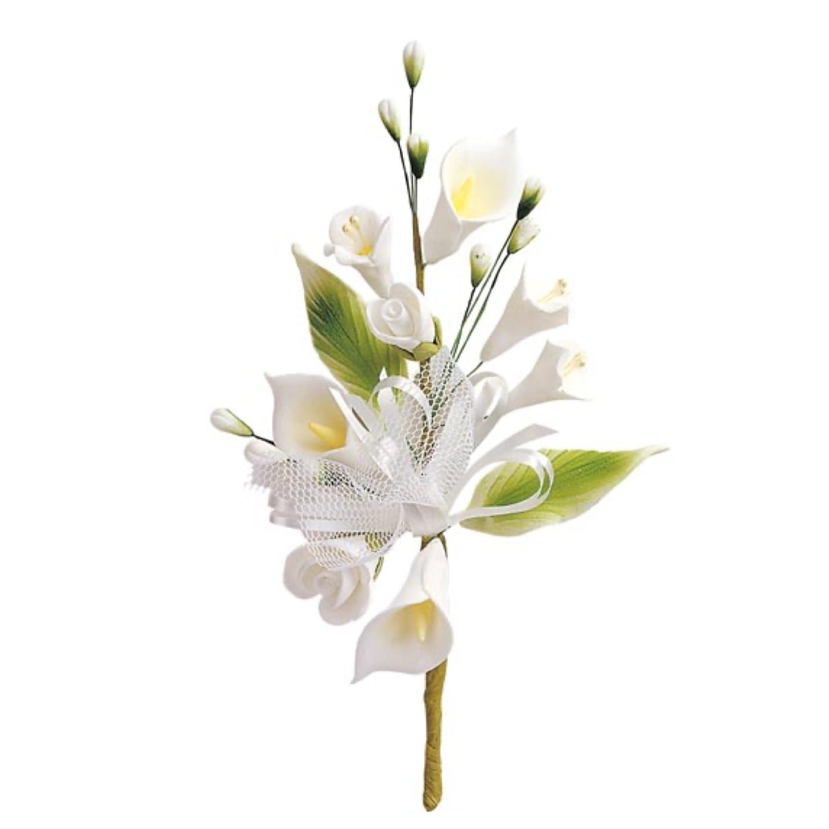 Assortiment Fleurs blanches en sucre (6pcs)