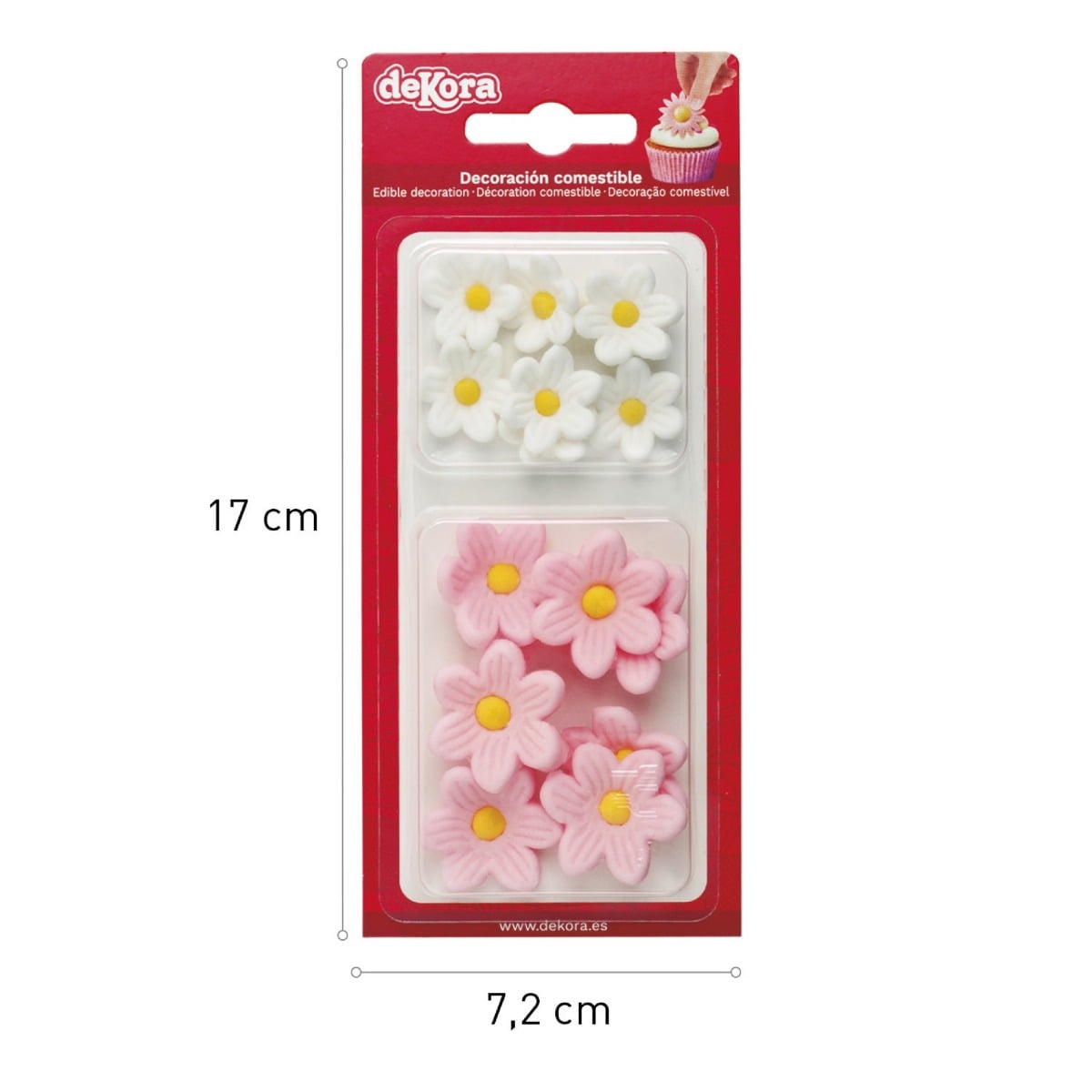 Marguerites blanches et roses en sucre