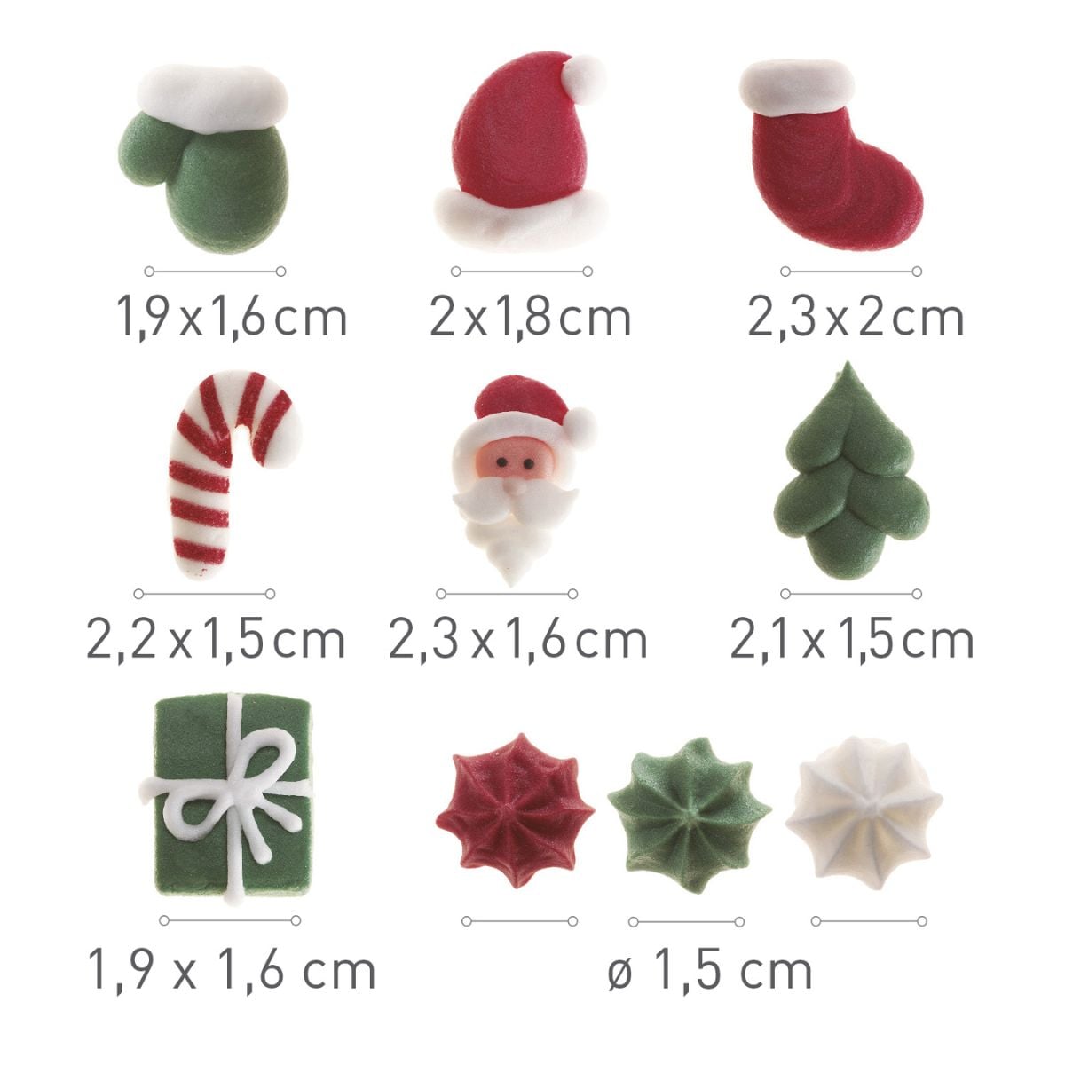 Décorations en sucre - Noël (24pcs)