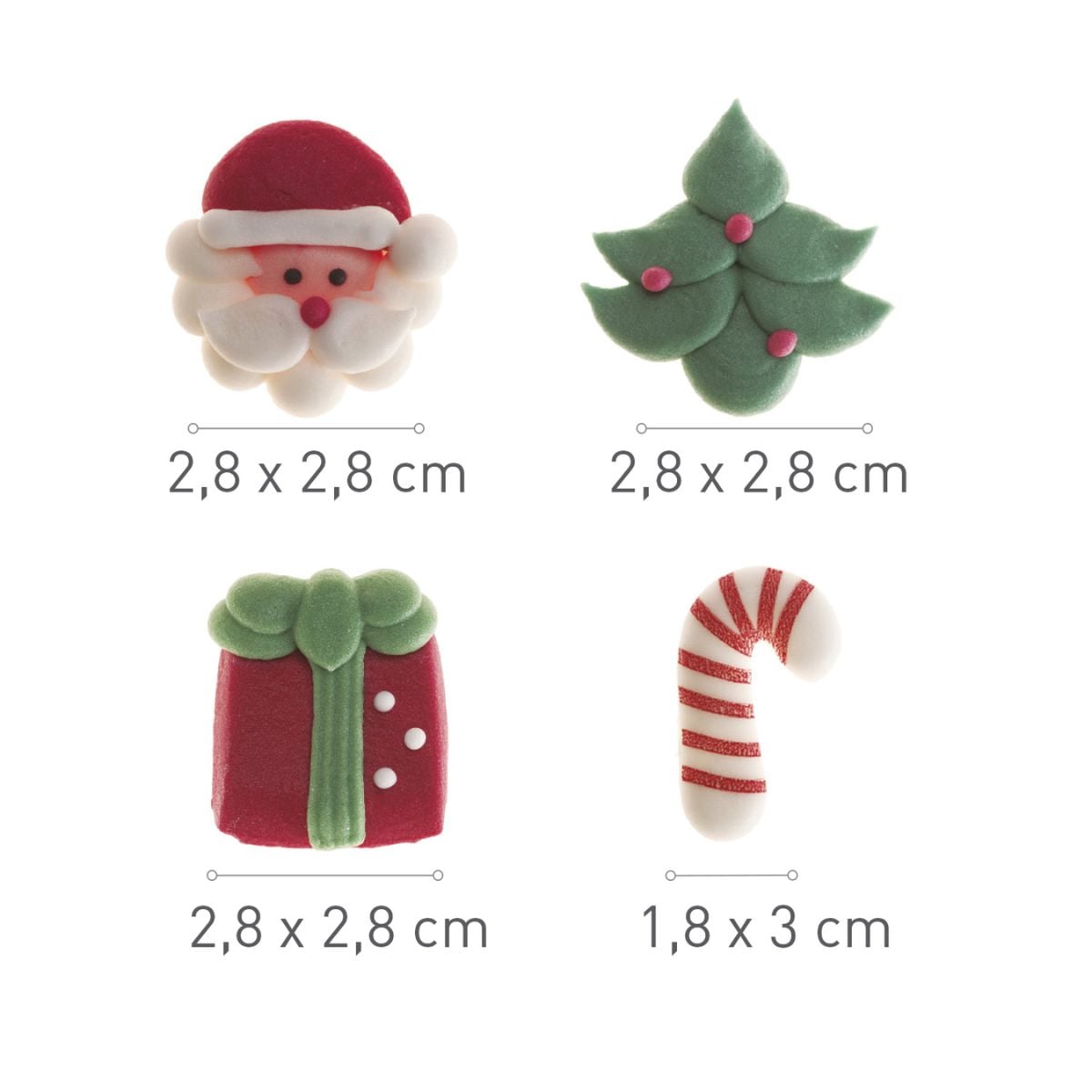 Décorations en sucre - Père Noël (12pcs)
