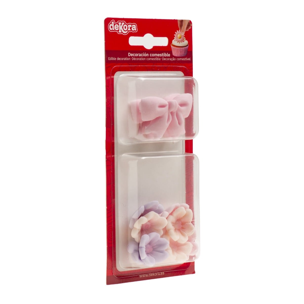 Fleurs et noeud rose