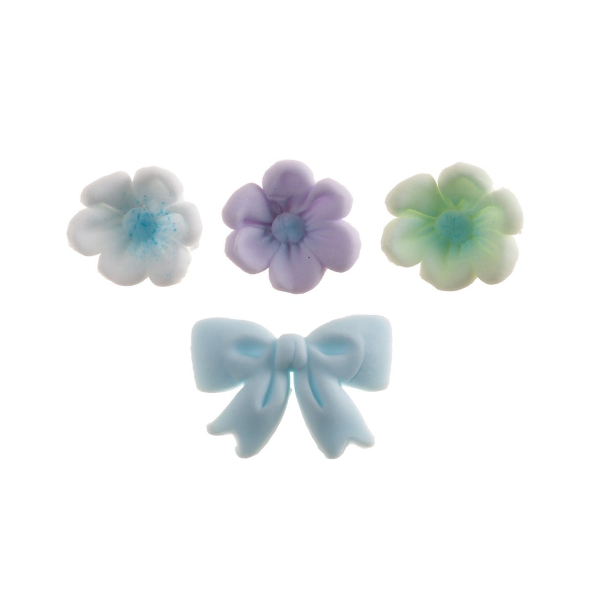 Fleurs et noeud bleu