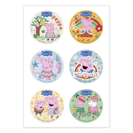 Minis Disques Comestibles sans sucre 5.8cm - Peppa Pig (6pcs)