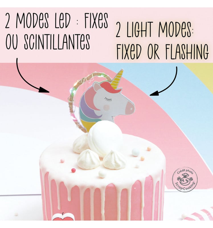 Cake topper LED Licorne