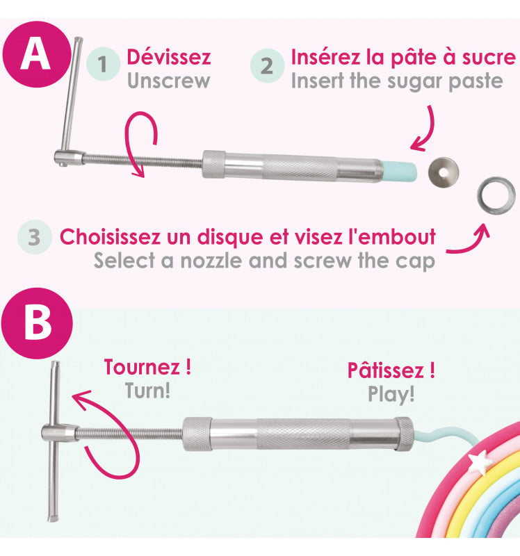 Extrudeur à Pâte à sucre (20pcs)