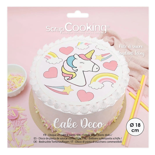 Disque de pâte à sucre - Licorne