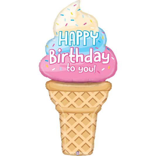 Ballon alu - Glace Happy Birthday to you