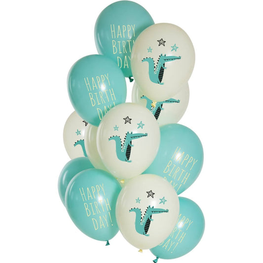 Ballons latex - Birthday Crocodile - 33cm (12pcs)
