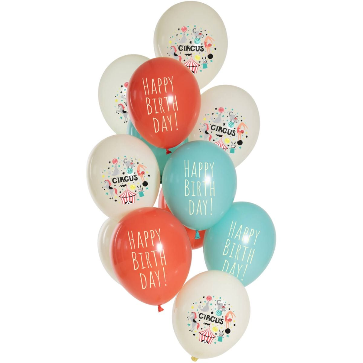 Ballons latex - Birthday Circus - 33cm (12pcs)