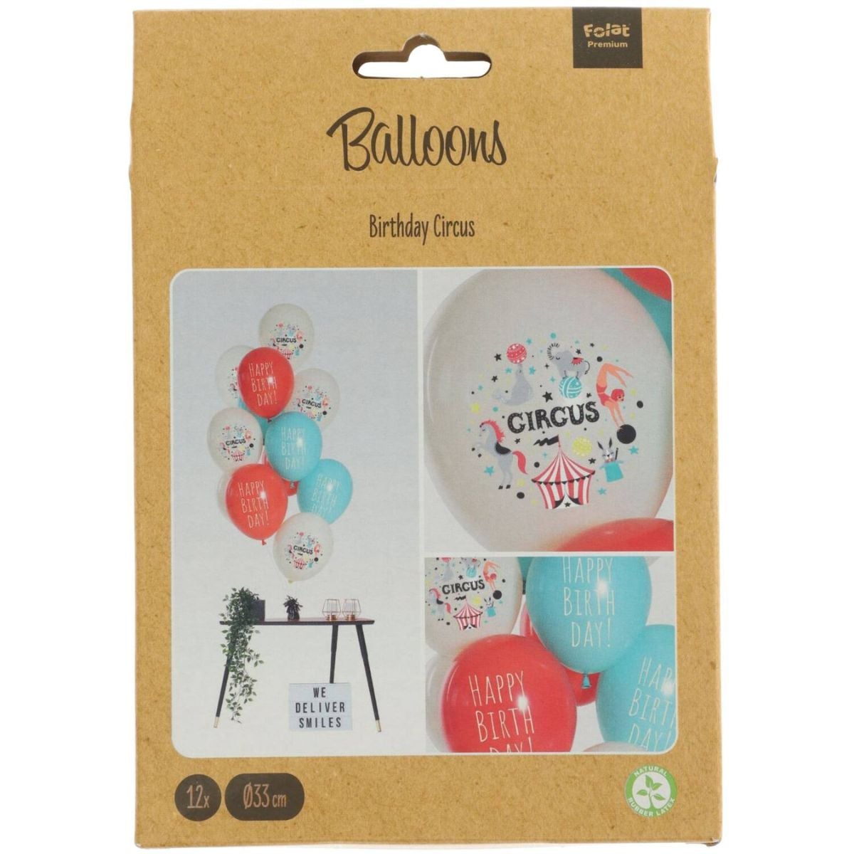 Ballons latex - Birthday Circus - 33cm (12pcs)