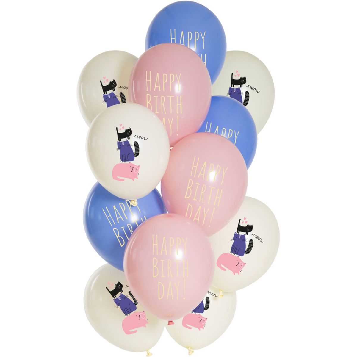 Ballons latex - Birthday Kitty - 33cm (12pcs)