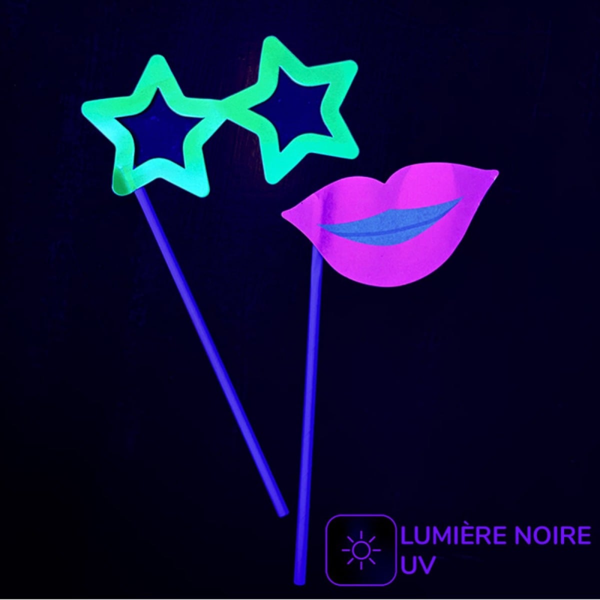 Accessoires PhotoBooth Fluo (10pcs)