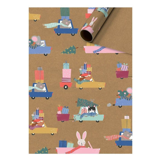 Papier Cadeau - Bear and Friends - Voiture (5m)