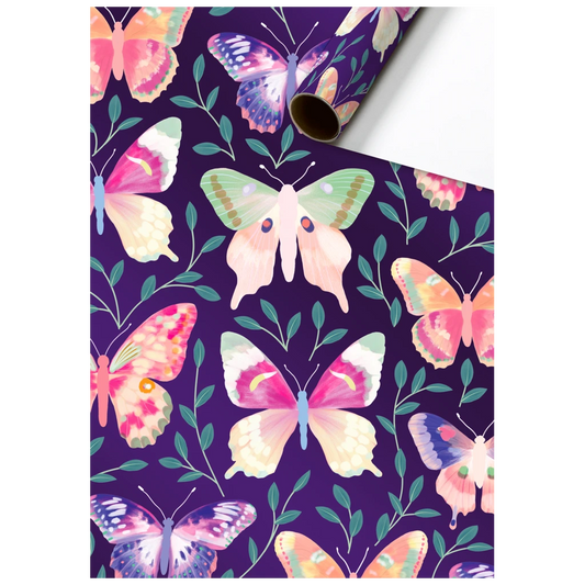 Papier cadeau Louka violet foncé (70 cm x 1.5 m)