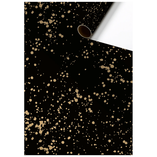 Papier cadeau Sprenkel noir (70 cm x 1.5 m)