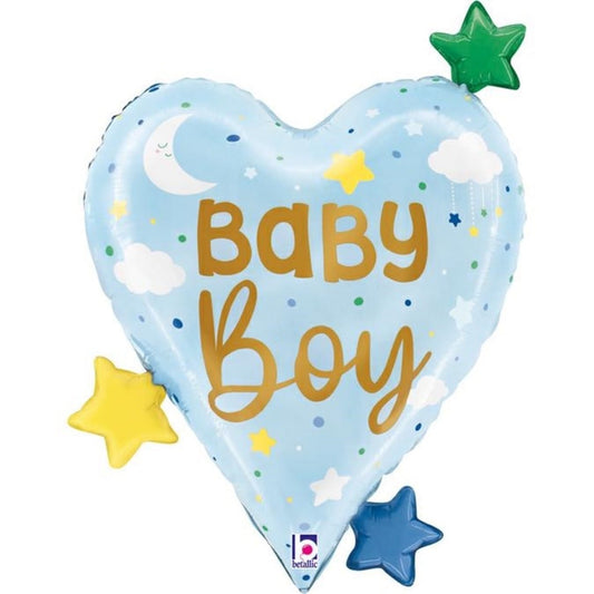 Ballon alu - Coeur Baby Boy (64cm)