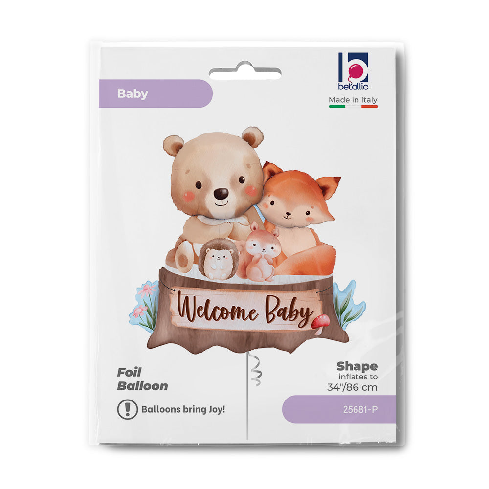 Ballon alu Woodland Welcome Baby