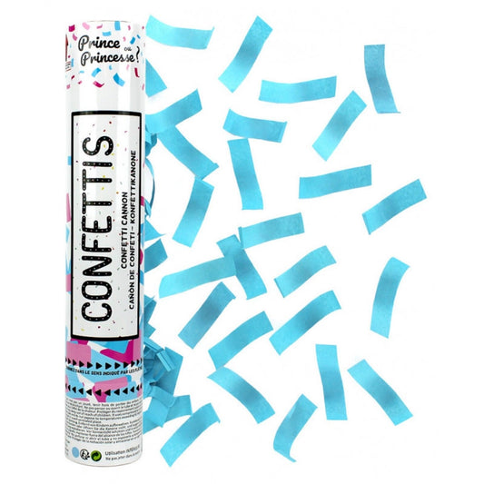 Canon à confettis Gender Reveal - Bleu (30cm)