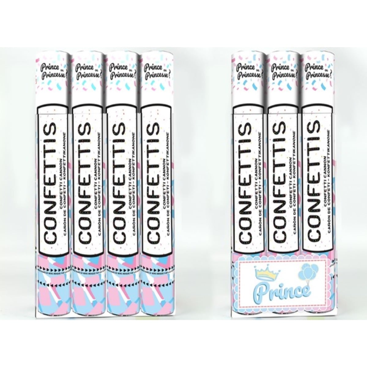Canon à confettis Gender Reveal - Bleu (30cm)