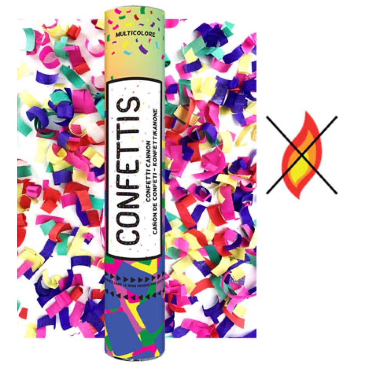 Canon à confettis - Multicolor (40cm)