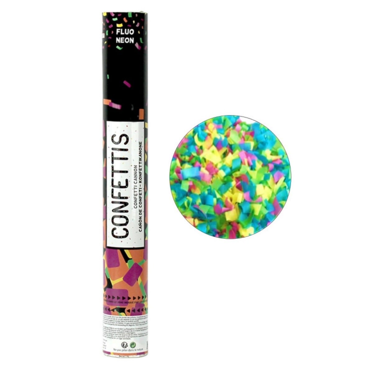 Canon à confettis papier fluo