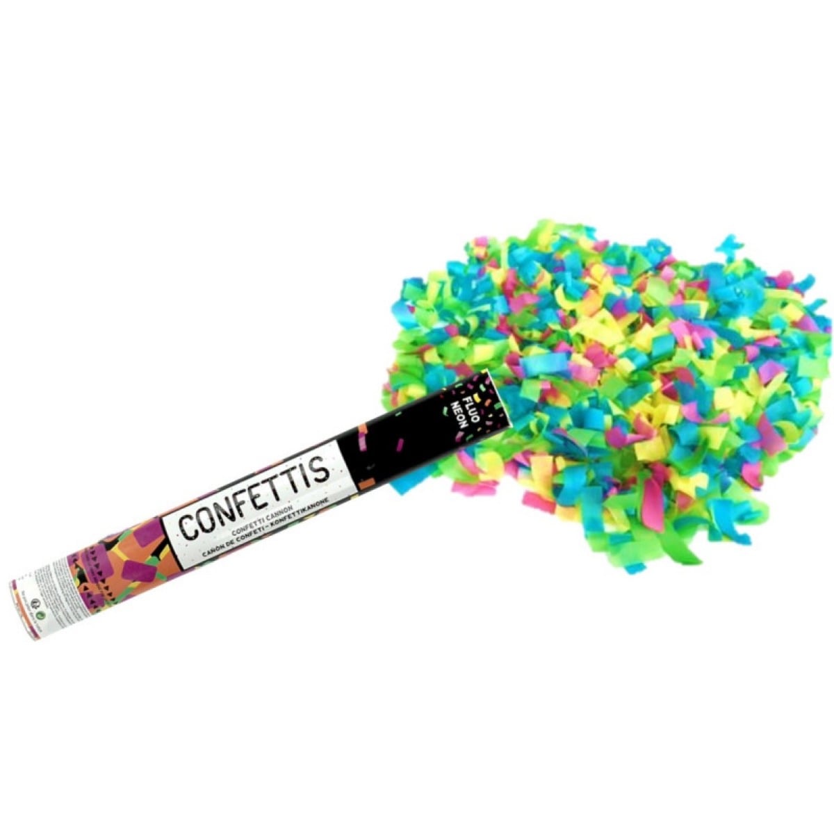 Canon à confettis papier fluo