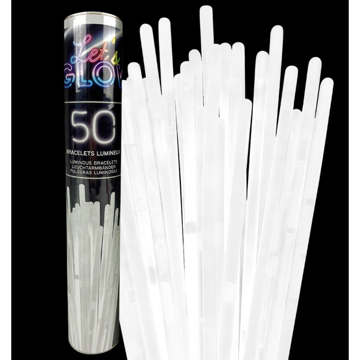 Bracelets lumineux - Blanc (50pcs)