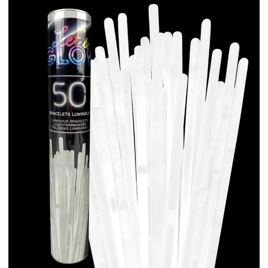 Bracelets lumineux - Blanc (50pcs)