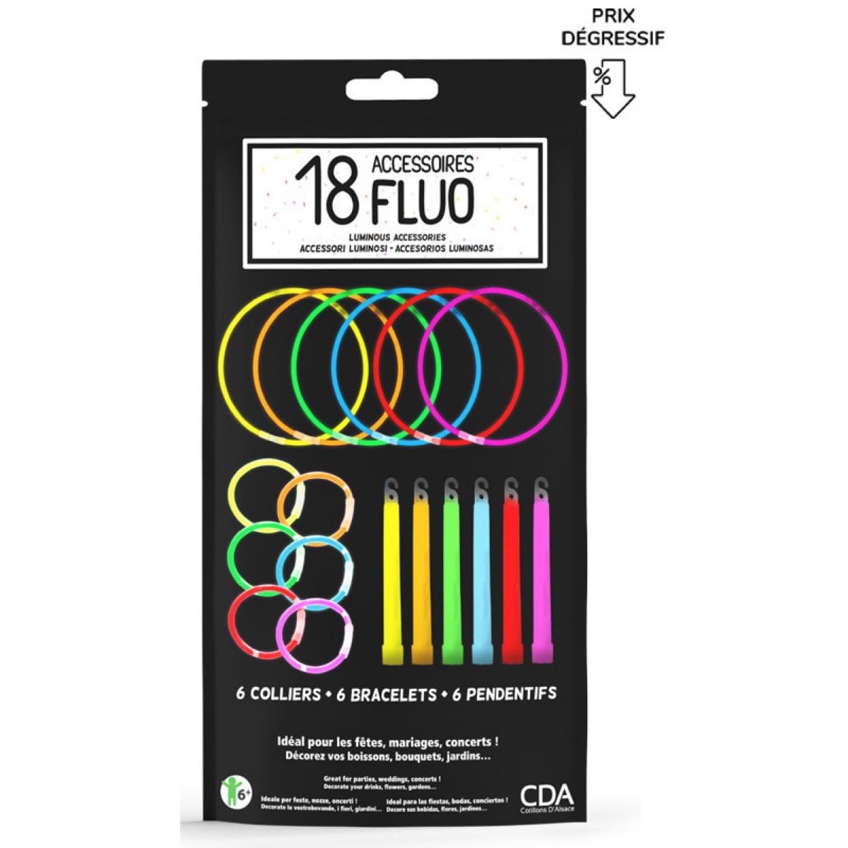 Set Fluo 18 pièces assortis
