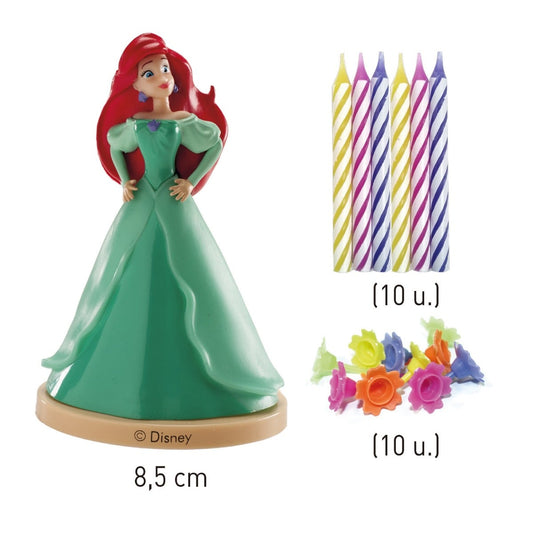 Décoration de gâteau - Kit Ariel avec bougies