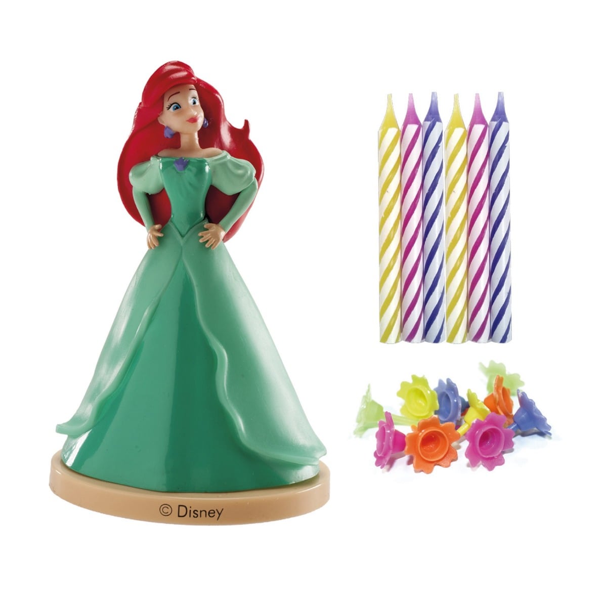 Décoration de gâteau - Kit Ariel avec bougies