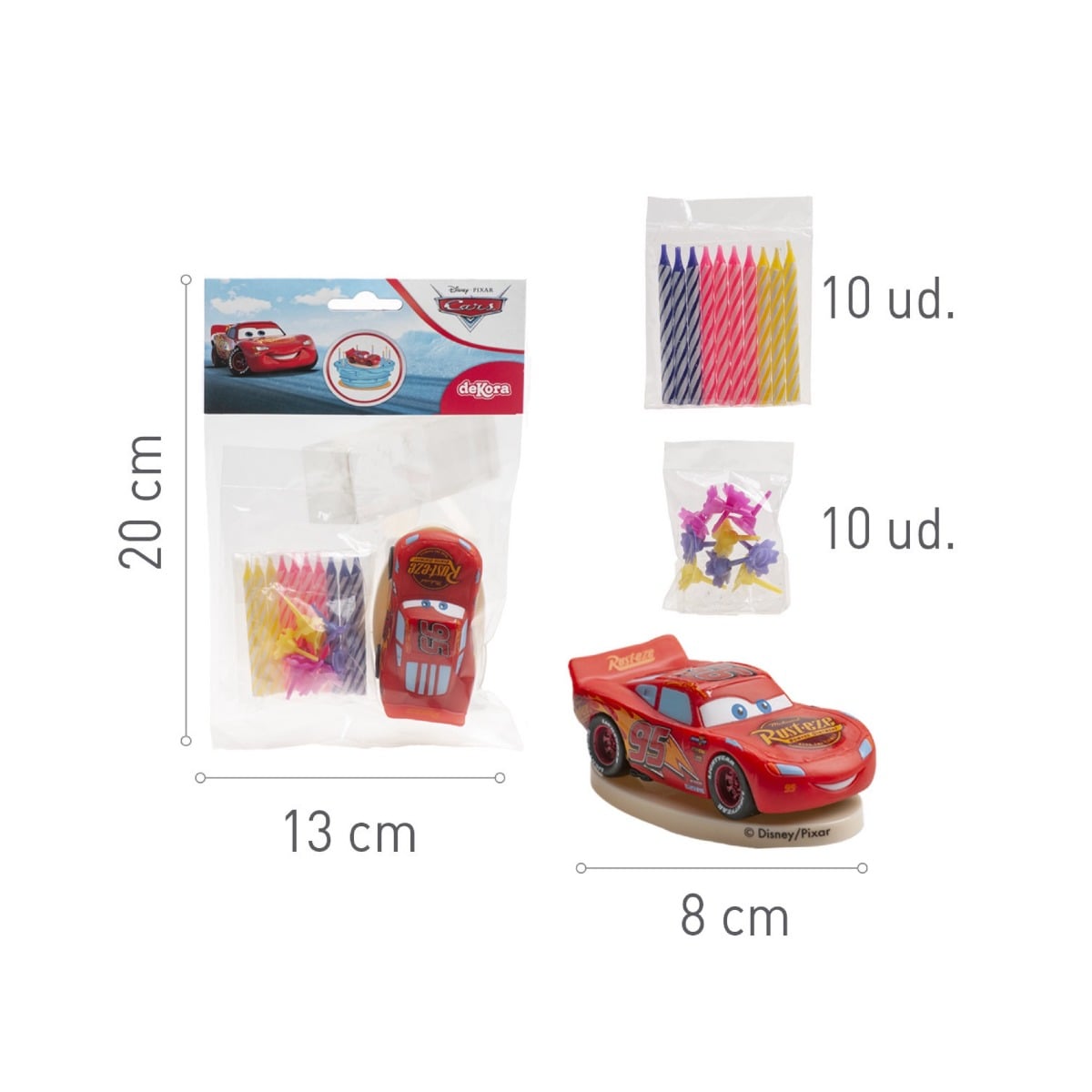 Décoration de gâteau - Kit Cars avec bougies