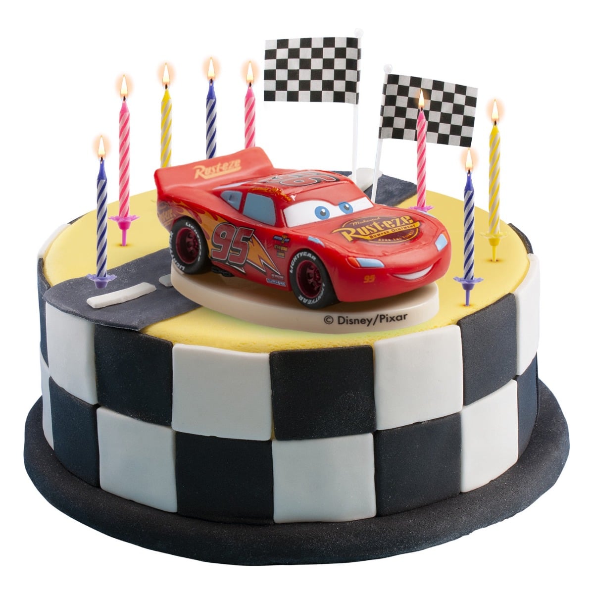 Décoration de gâteau - Kit Cars avec bougies