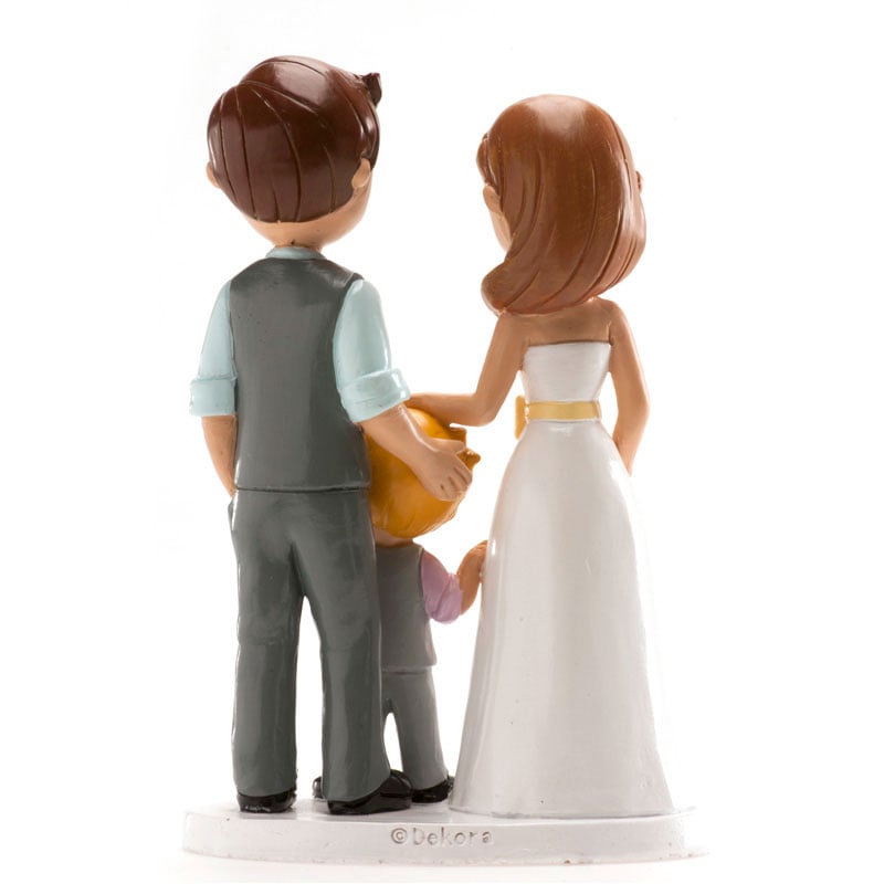 Figurine Résine - Mariés avec Garcon (16cm)