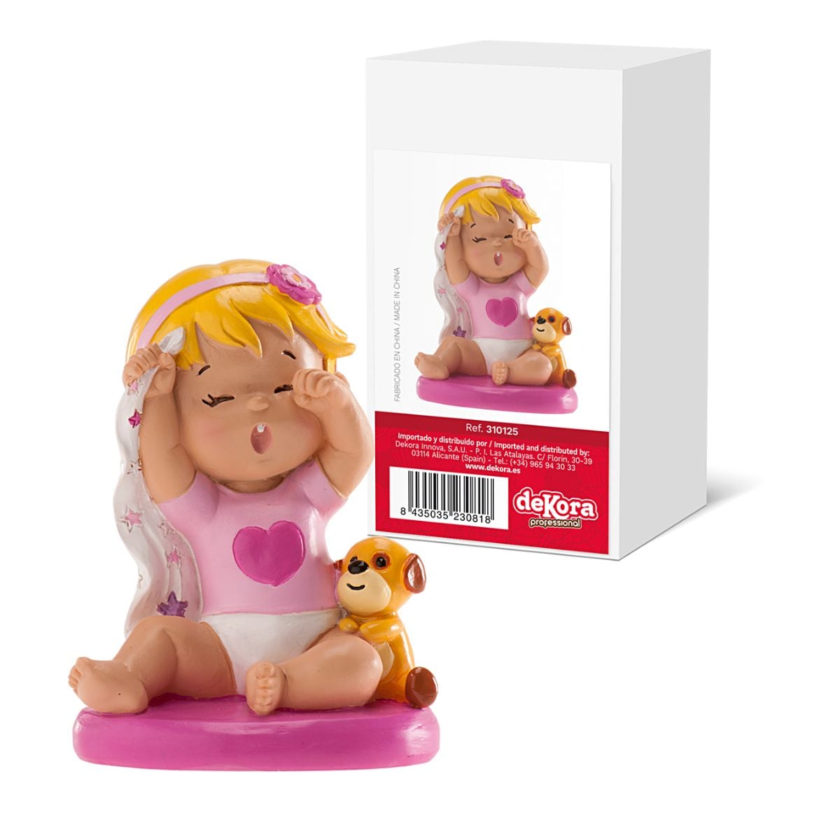 Figurine Baptême - Fille - Bâillement (10cm)