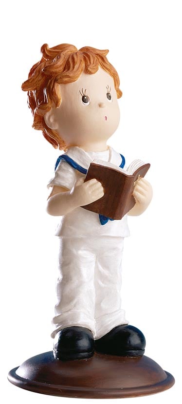 Figurine Communion - Garçon avec Bible (13.5cm)